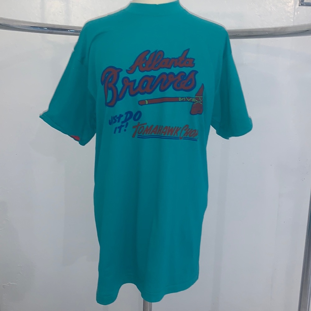 Vintage NWOT Bootleg 90’s Atlanta Braves Tomahawk Chop Just Do It Shirt